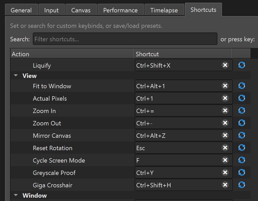 Among the many preferences are remappable keys, which can be saved/loaded as sets